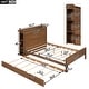 preview thumbnail 15 of 20, Wooden Platform Bedframe w/ Storage Headboard & Twin Size Trundle -Full
