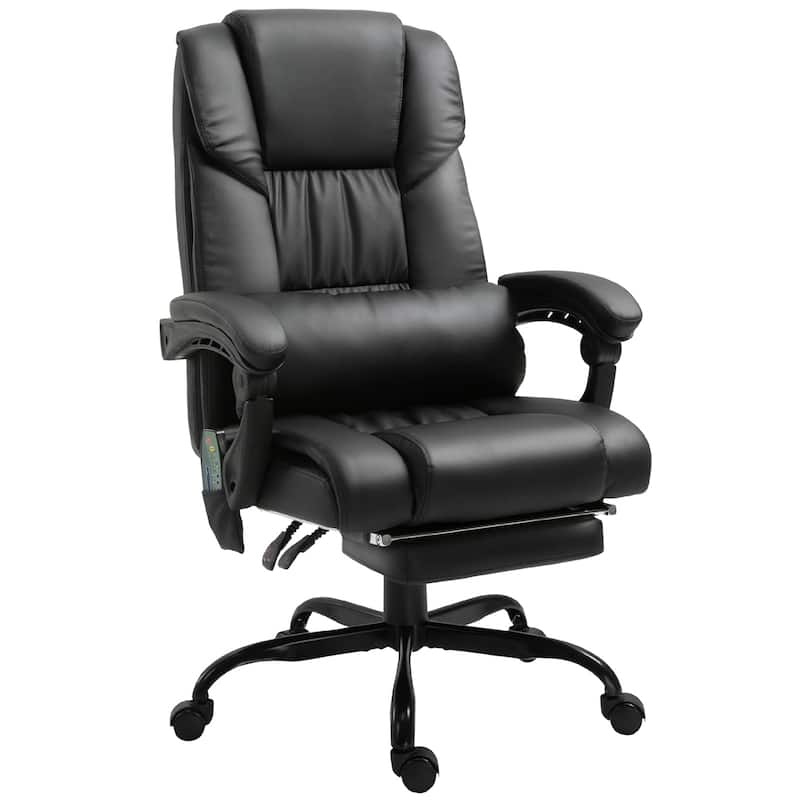 Vinsetto Office Desk Chair Recliner, Height Adjustable Movable Lumbar Support with 6-Point Vibrating Massage
