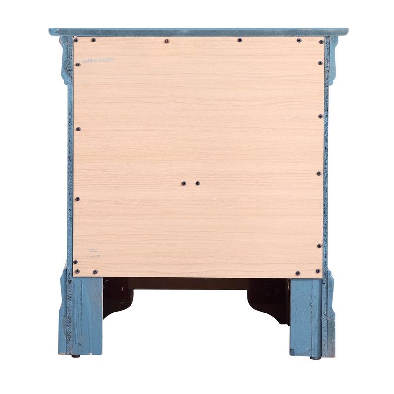 2-Drawer Wood Nightstand - 24" - Blue