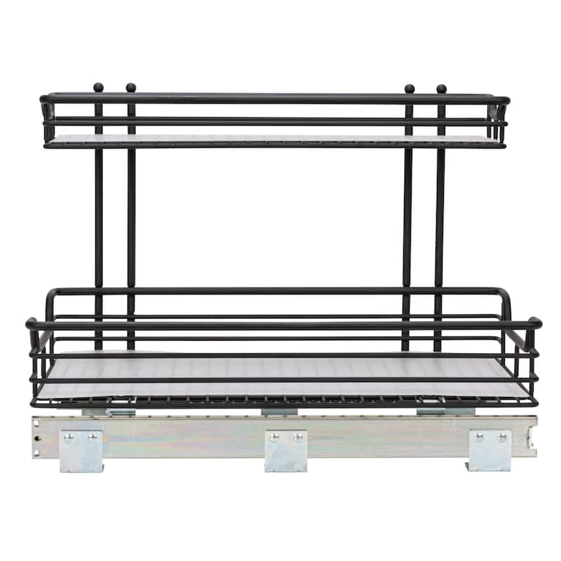 Household Essentials 2 Tier Sliding Cabinet Organizer