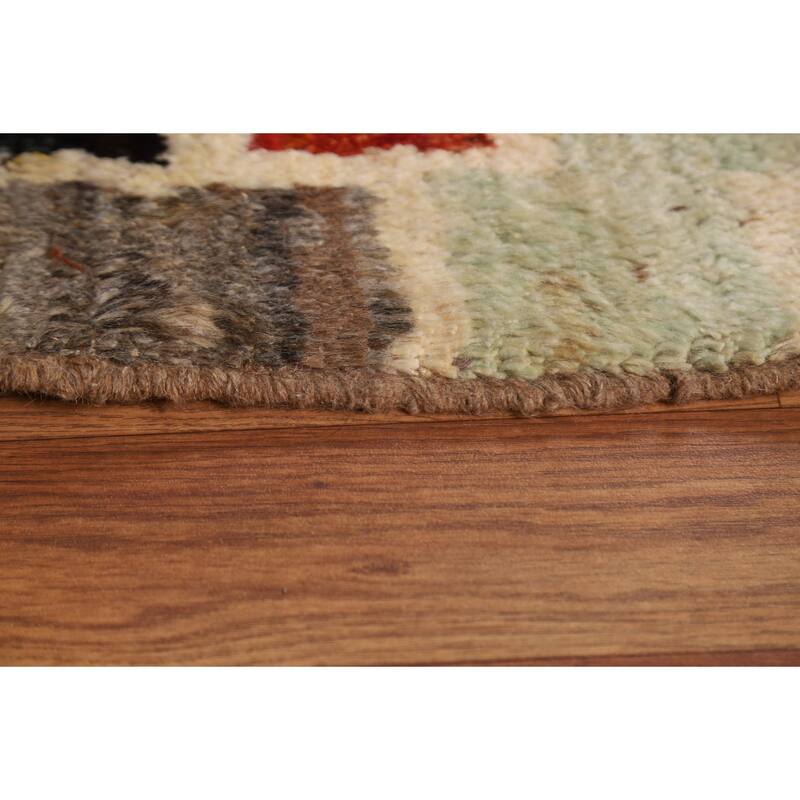 Hand Knotted Oriental 100% Wool Carpet Modern All-Over Greys & Charcoal Moroccan Area Rug - 8' 1'' X 5' 2''