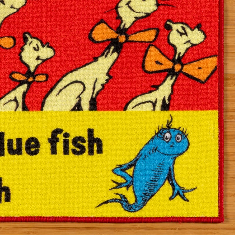 Licensed Dr Seuss 'One Fish' Counting Digital Printed Youth Area Rug - 4'6"x6'6"