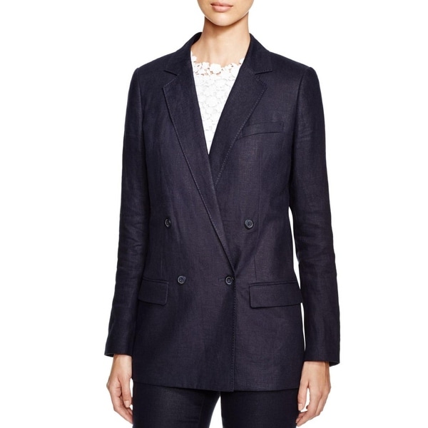 MICHAEL Michael Kors Womens One-Button Blazer Linen Long Sleeve