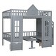 preview thumbnail 4 of 38, Full over Full Bunk Bed With Changeable Table,Conversation Desk