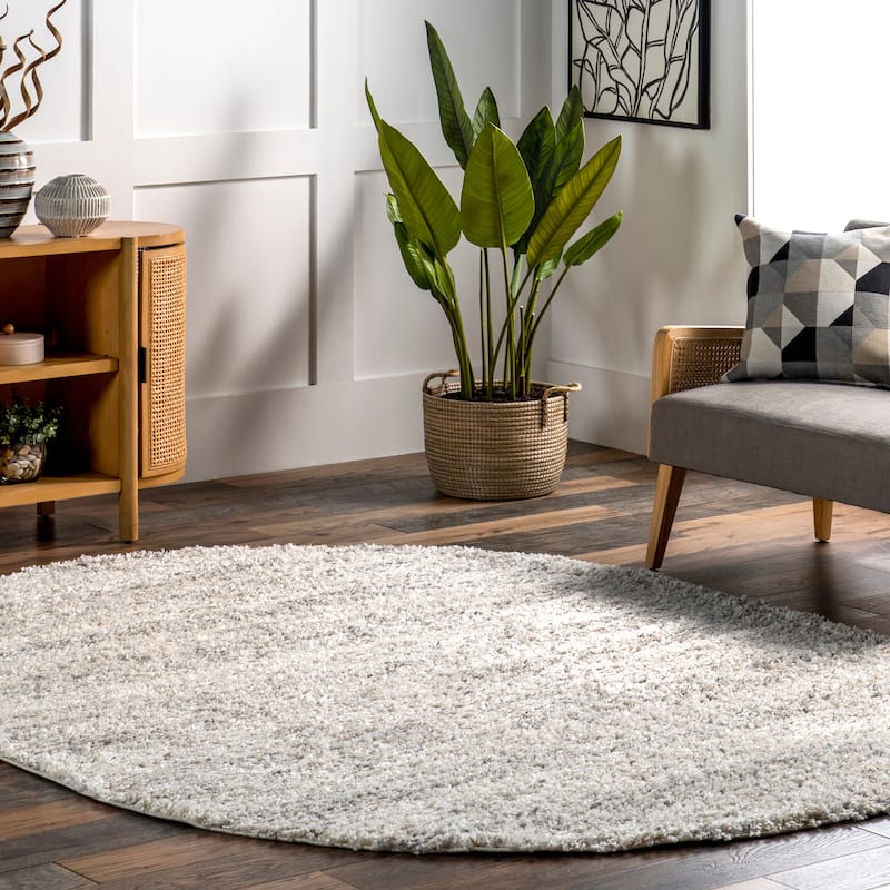 Nuloom Thelma Modern Shag Tassel Area Rug - 4' x 6' Oval - Ivory