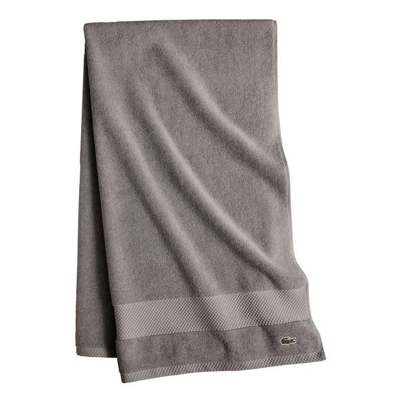 Lacoste Heritage Supima 100% Cotton Bath Towel - Meteorite