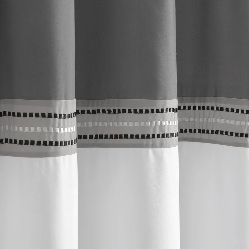 Lush Decor Terra Embroidery Shower Curtain Single