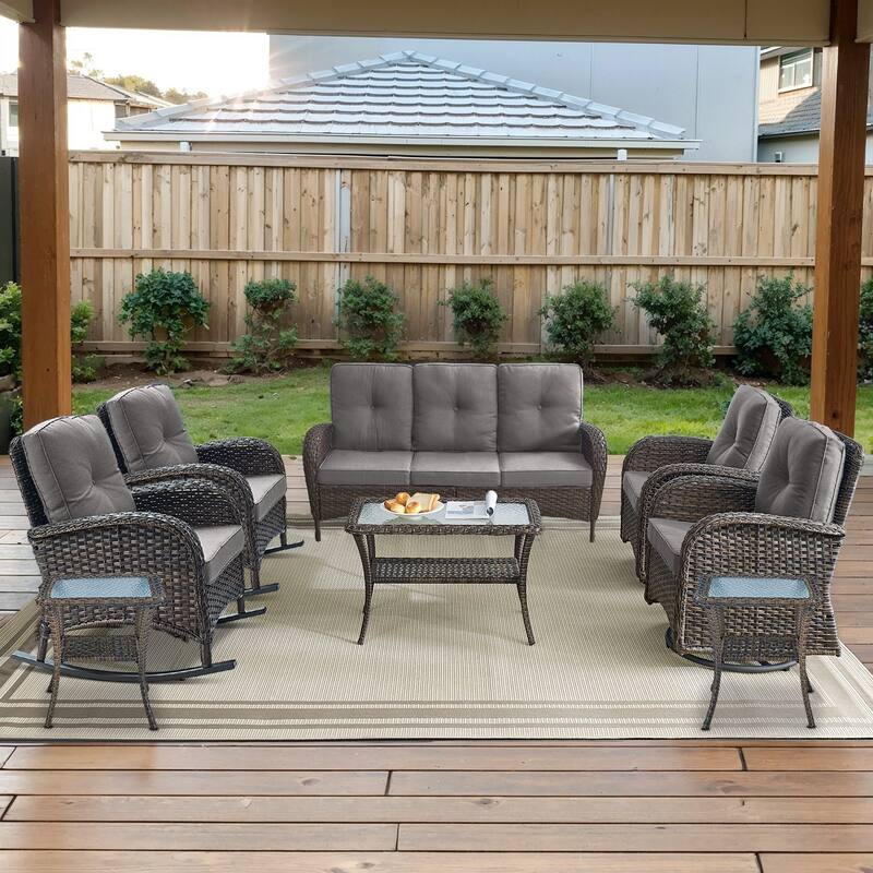 Gymojoy Outdoor Wicker Patio Furniture Sofa & Chair Set - Luxurious Comfort, Weather-Resistant