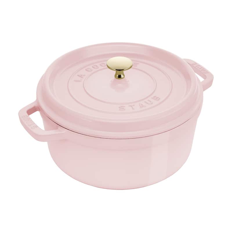 STAUB Cast Iron 4-qt Round Cocotte - Peony Pink