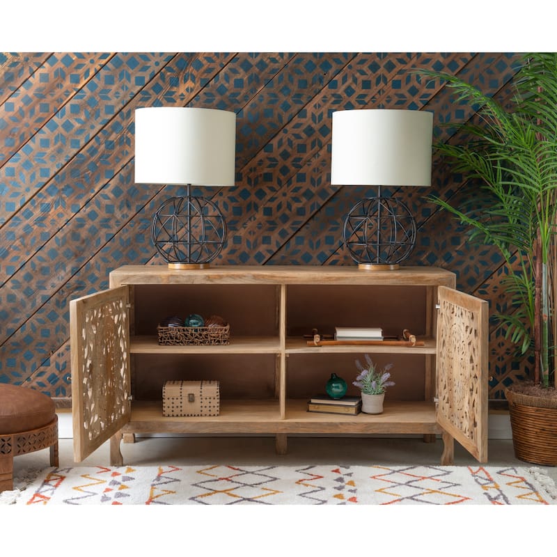 Heaton 2-Door Bohemian Wooden Cabinet