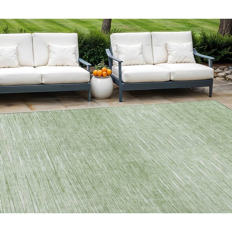 HomeRoots Abstract Transitional Rectangle Outdoor Rug - 10' X 14'