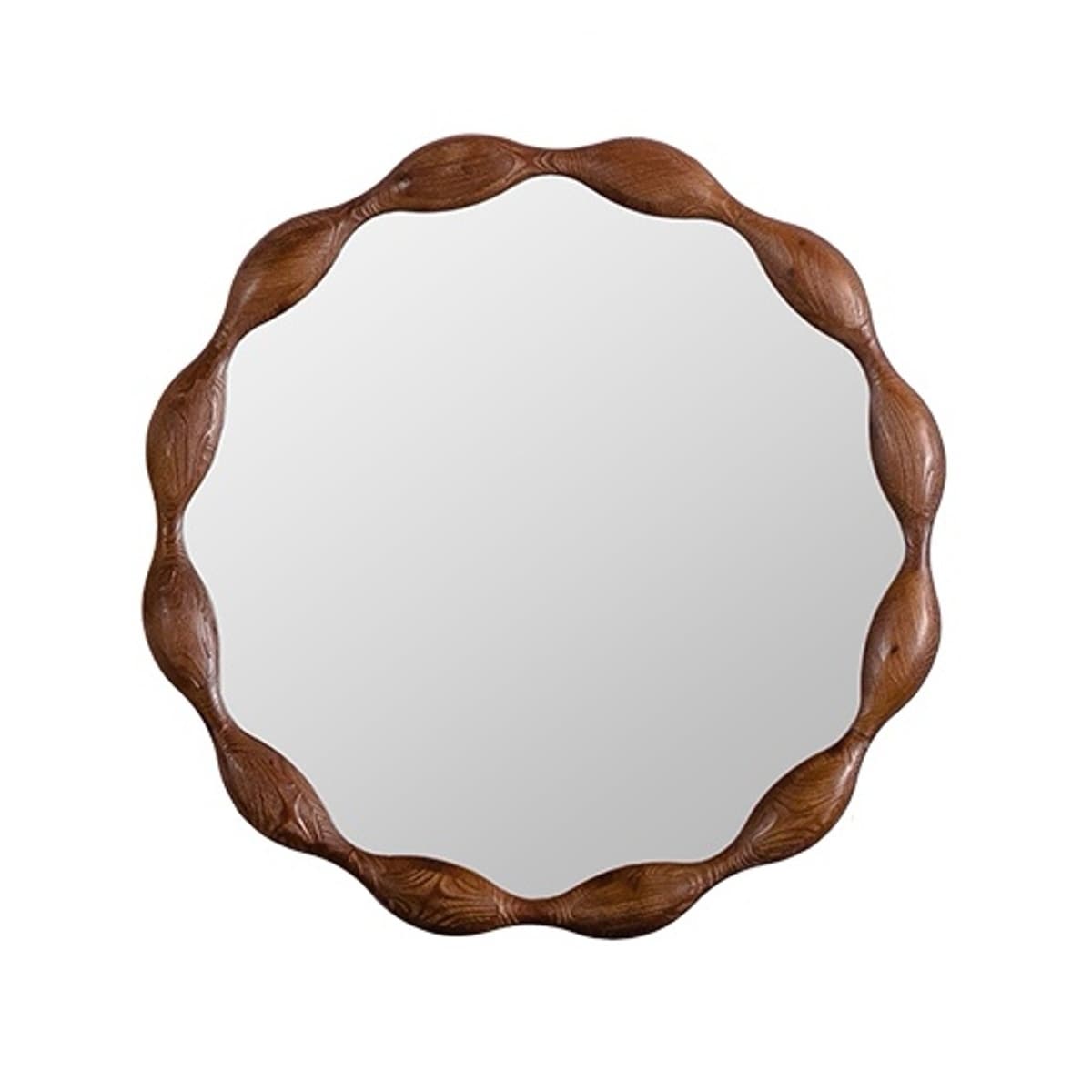 Circle Wood Frame Mirror for Living Room,Hallway,Entryway
