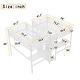 Twin Over Twin Metal Loft Bed with Double Desk, Wardrobe, Shelves and — free download