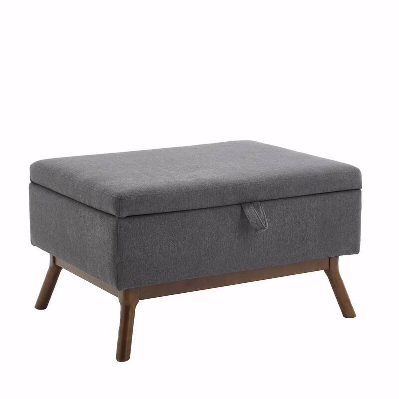 Mid-Century Modern Square Coffee Table with Storage Bench