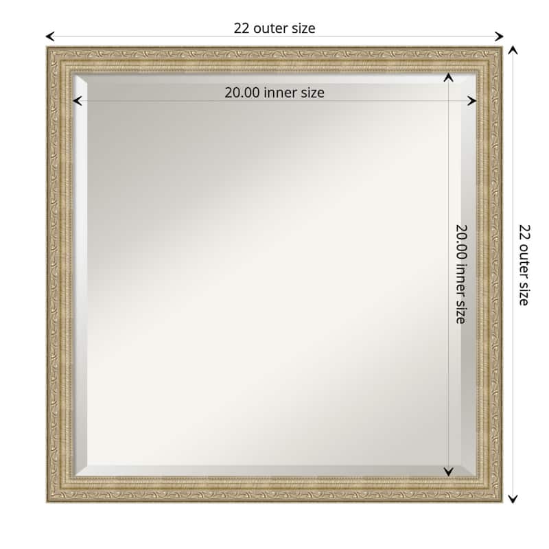 Beveled Bathroom Wall Mirror - Paris Champagne Frame - Paris Champagne