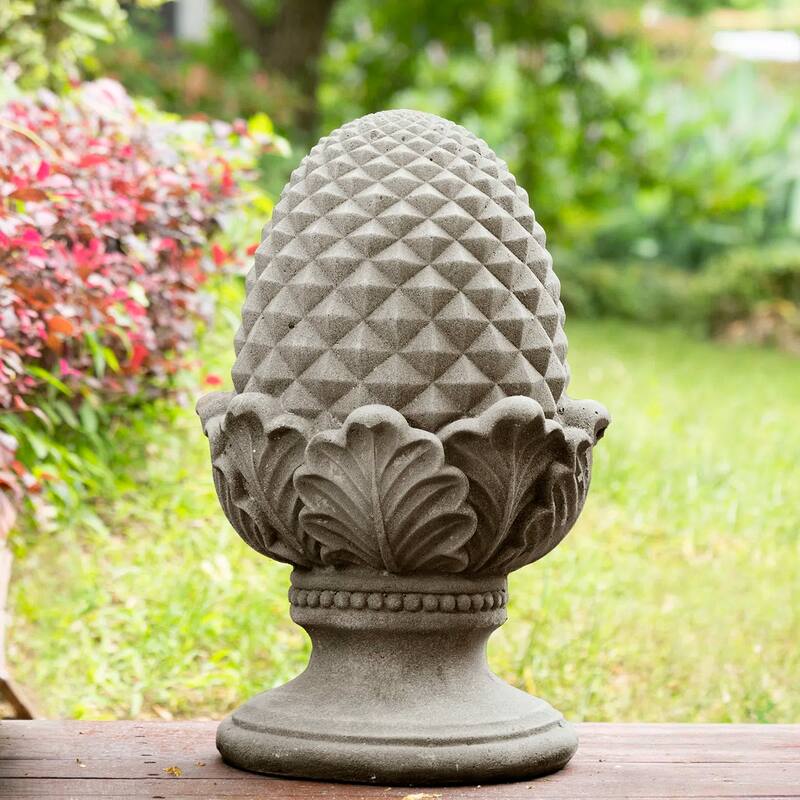 Glitzhome 16.5"H MGO Finish Artichoke Garden Statue Coastal Sculpture Indoor Outdoor - 16.5"H-Sand