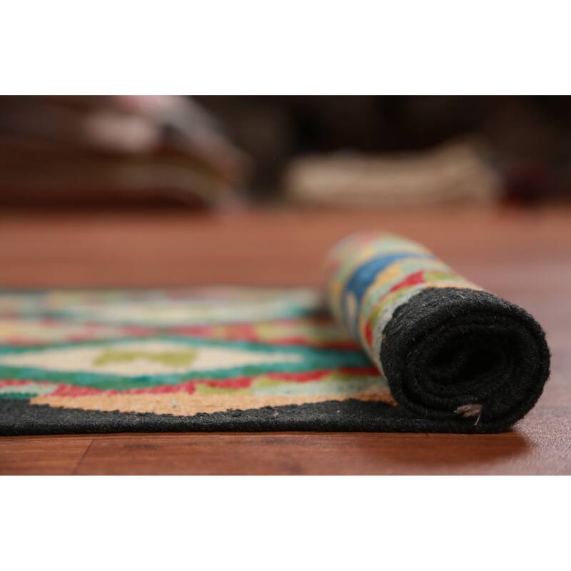 Kilim Runner Rug Hand-Woven Oriental Wool Carpet - 2'9" x 12'11"