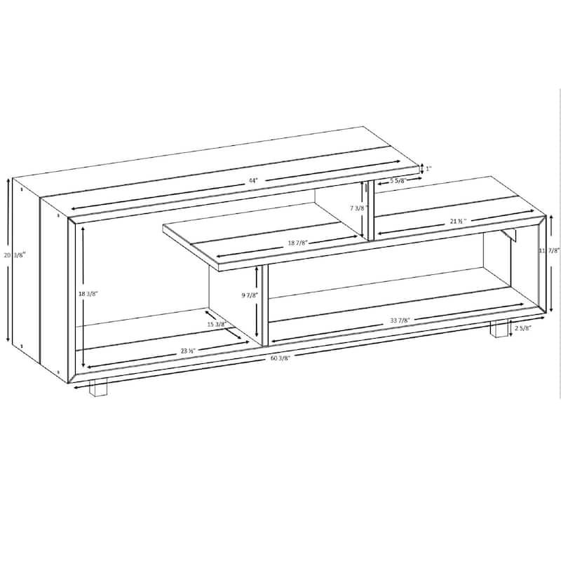 Middelbrook 60inch Asymmetrical Solid Wood TV Stand On Sale Bed