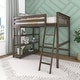 preview thumbnail 10 of 16, Max and Lily Full-Size High Loft Bed with Bookcase Clay