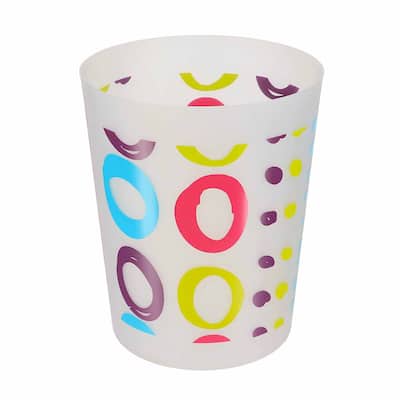 Pop Print Plastic Trash Can Wastebasket 4.5-liters-1.2-Gal - 9.4" H x 7.8" W x 6.2" L