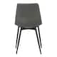 Leatherette Dining Chair with Bucket Seat and Metal Legs, Gray and Black