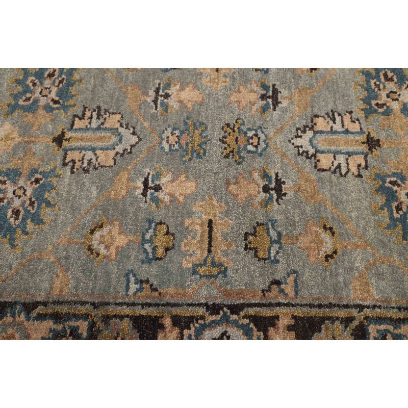 ECARPETGALLERY Hand-knotted Finest Agra Jaipur Teal Wool Rug - 2'5 x 7'11