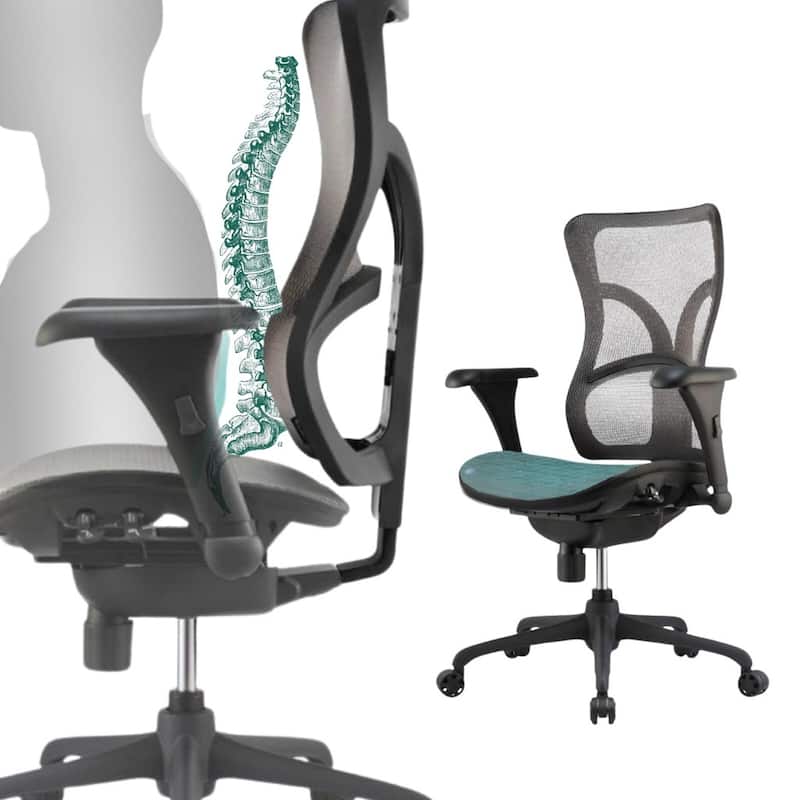 Cubiclesdotcom Engage Curved Mesh Ergonomic Office Chair, 275 lbs, Black