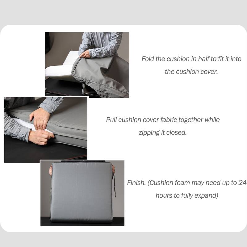 Aoodor Outdoor Removable Chair Cushion with Hidden Zipper（Set of 2）