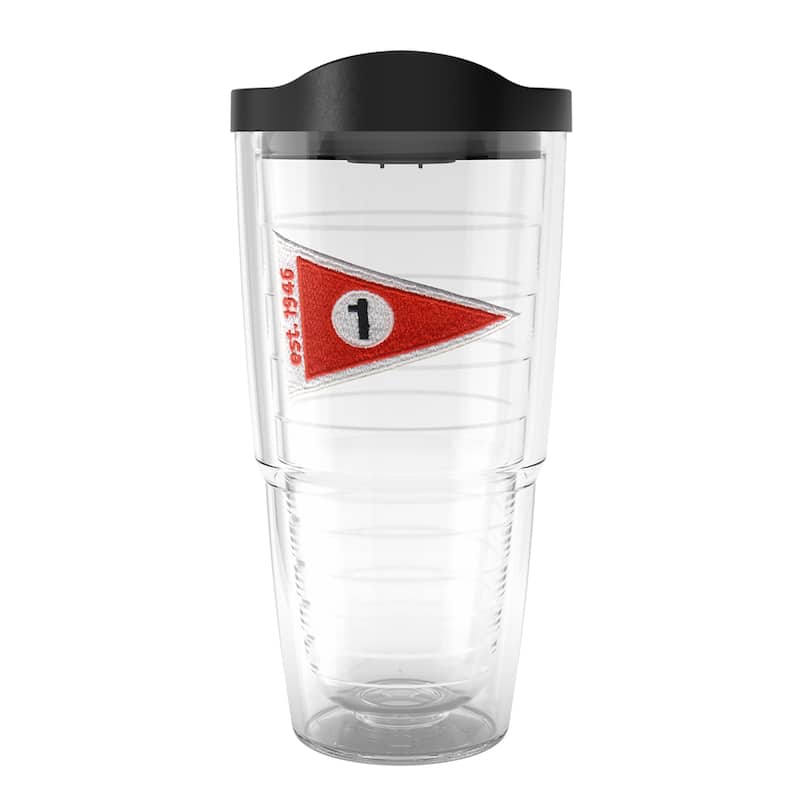 Tervis First Hole 46 Made in USA Double Walled Insulated Travel Tumbler, First Hole - Black Lid - 24oz