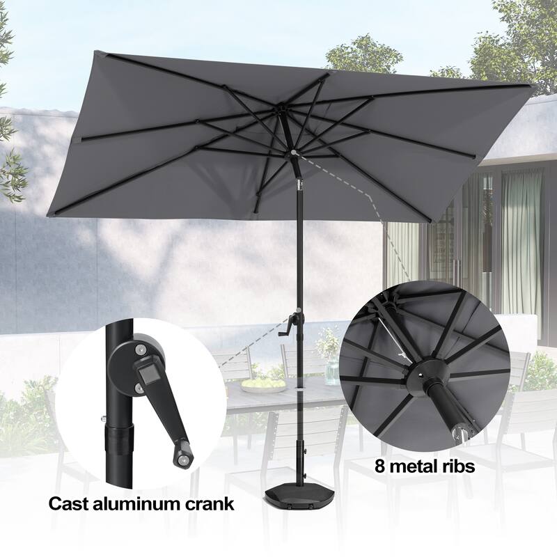 Pellebant Outdoor 9 x 5 FT Patio Market Umbrella Rectangular