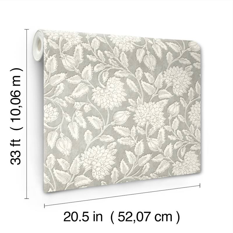 Chesapeake Vadouvan Grey Jacobean Trail Wallpaper