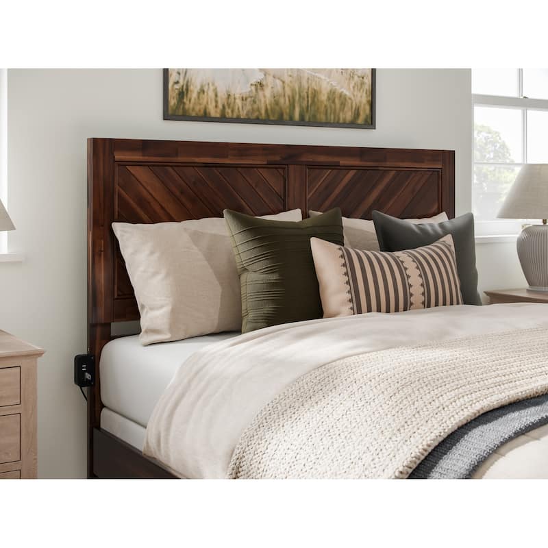 AFI Canyon Wood Headboard with Attachable Charger - Barnwood - Queen