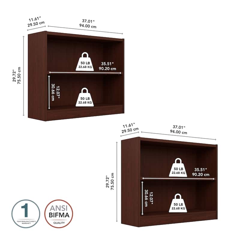 Universal Small 2 Shelf Bookcase Storage - Set of 2 by Bush Furniture.