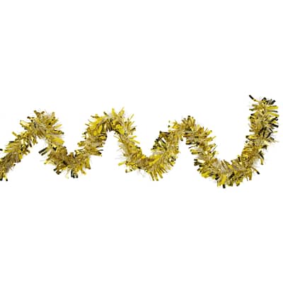 Boa Snow Blush Wide Cut Tinsel Christmas Garland 50' x 3" Gold