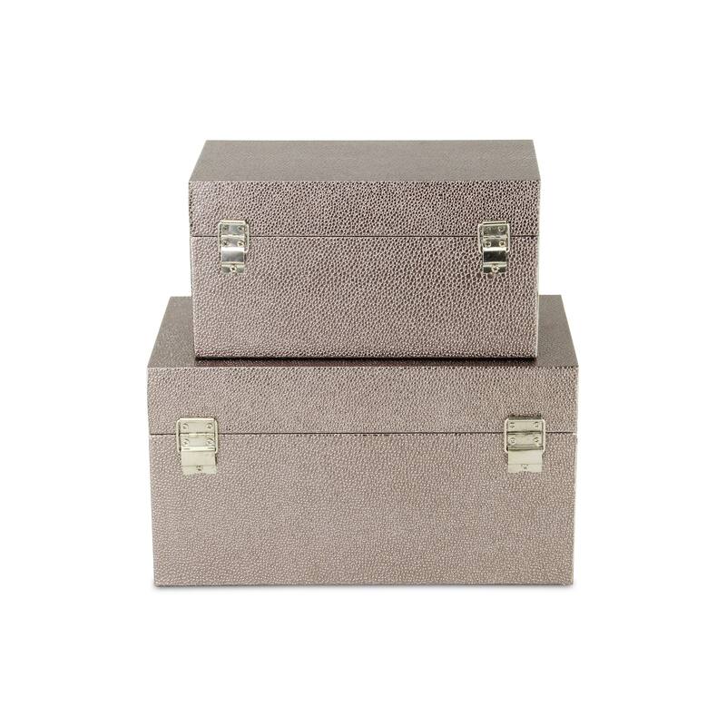 Galena White Shagreen Double Happiness Storage box Set of 2