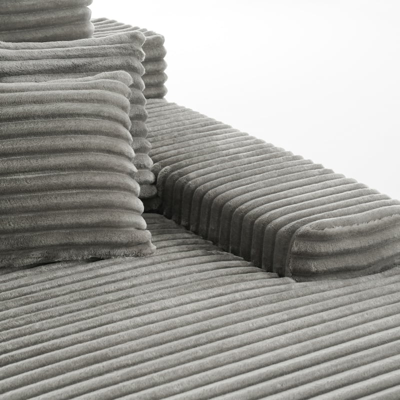 Upholstered Cloud Sectional Couch No Assembly Required L-Shape Chaise with Pillow