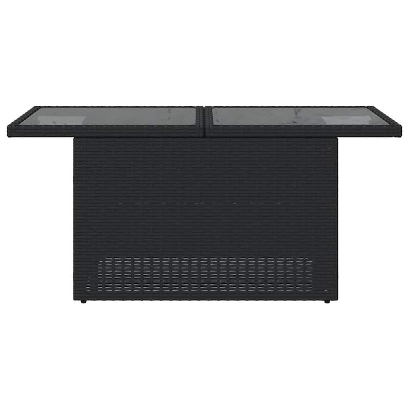 vidaXL Patio Table Rectangular Backyard Garden Poly Rattan and Acacia Wood - 39.4 x 21.7 x 28.7 in