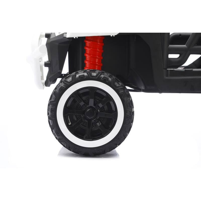 24V 2 Seater Ride on Dump Truck, 4WD 6-Wheel Ride on Toys with Remote Control, Ride on UTV Car with Electric Dump Bed