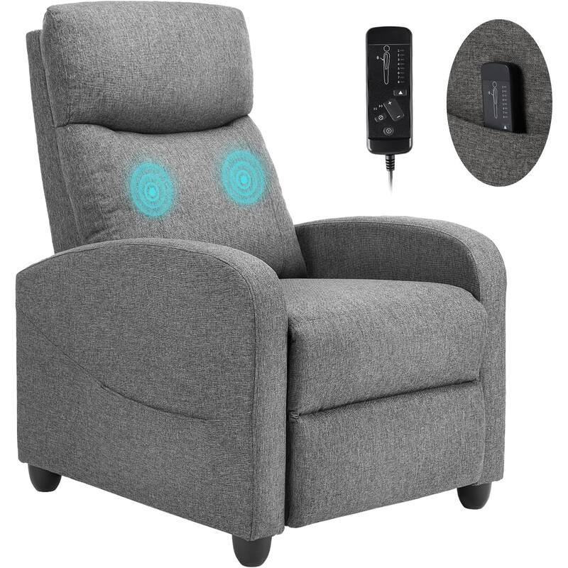 Recliner Chair for Adults, Massage Fabric Recliner Home Theater Seating with Lumbar Support, Adjustable Modern Reclining Chair