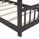 preview thumbnail 26 of 27, Twin House Bed with Roof & Playhouse Design - Pinewood