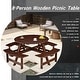 preview thumbnail 5 of 11, Patio 8-seater Round Dining Set with 4 Built-in Benches