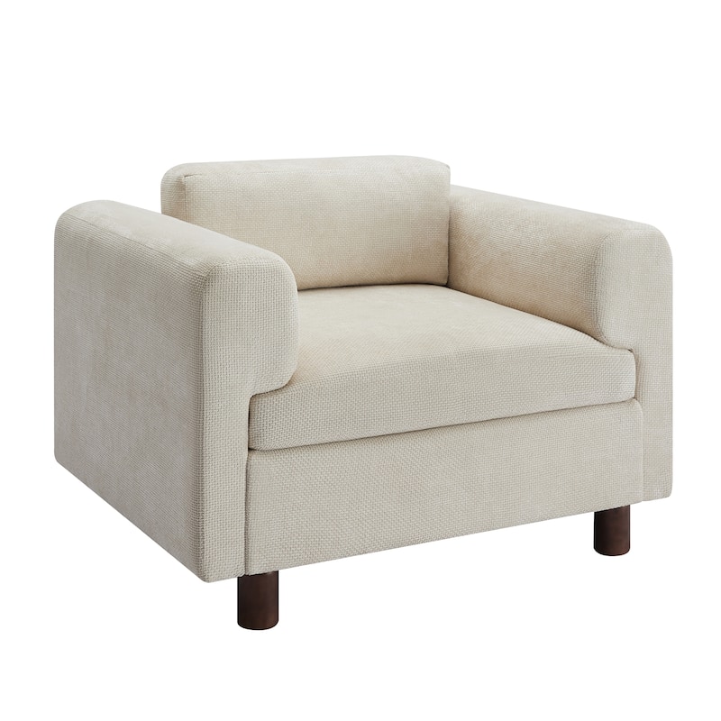 Roomfitters Oversized Accent Armchair, Comfy Single Sofa for Living Room, Bedroom or Office, Woven Velvet Upholstery