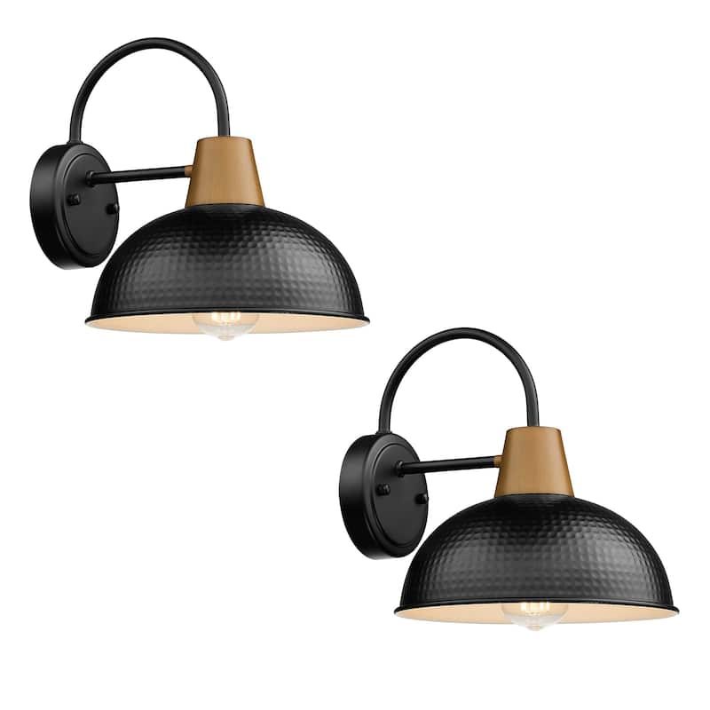 Barn Lights Outdoor Gooseneck Lighting Wall Sconces - No Dusk to Dawn - Black,2 Pack
