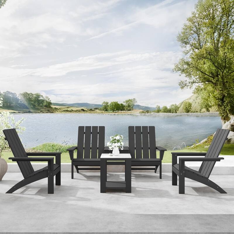 5-Piece Adirondack Chair Set, Combination Seat Coffee Table