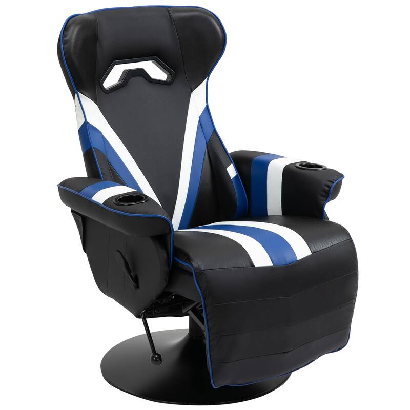 360° Rotation Gaming Chair Racing Style Computer Recliner Ergonomic Office Chair with Lumbar Support, Footrest and Cup Holder