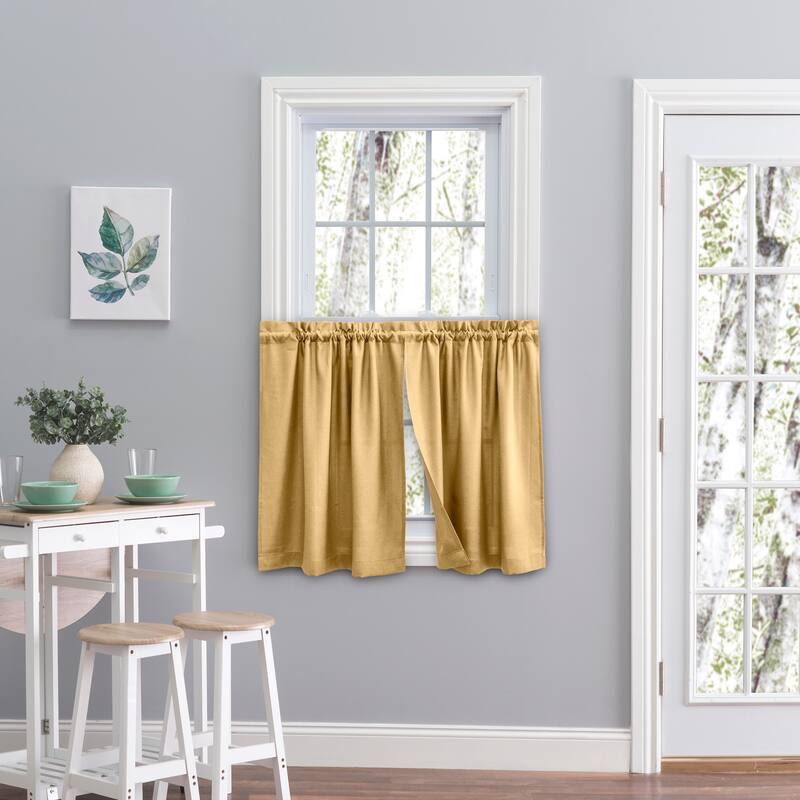 Glasgow Curtain Tier Set - 57 x 30 - Gold Leaf