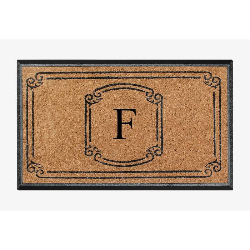 A1HC Natural Coir Monogrammed Door Mat For Front Door, 30"x48"