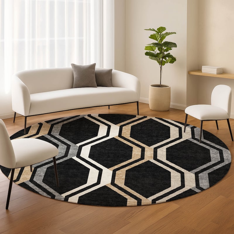 Machine Washable Indoor/ Outdoor Contemporary Dimensions Chantille Rug
