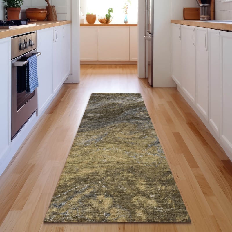 Premium Washable Super Soft Abstract Cosmic Mayfield Rug - Brown - 2' 3" x 7' 6" - Runner