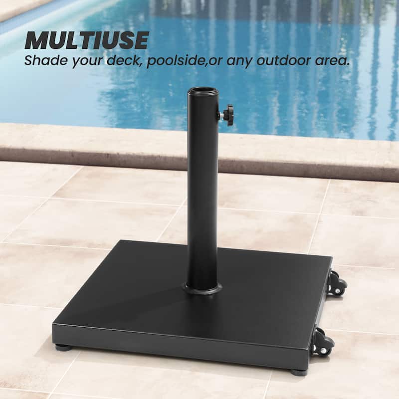 Patio Outdoor Market Umbrella Holder Base 40/55 Pound Square Stand for Pole Umbrella
